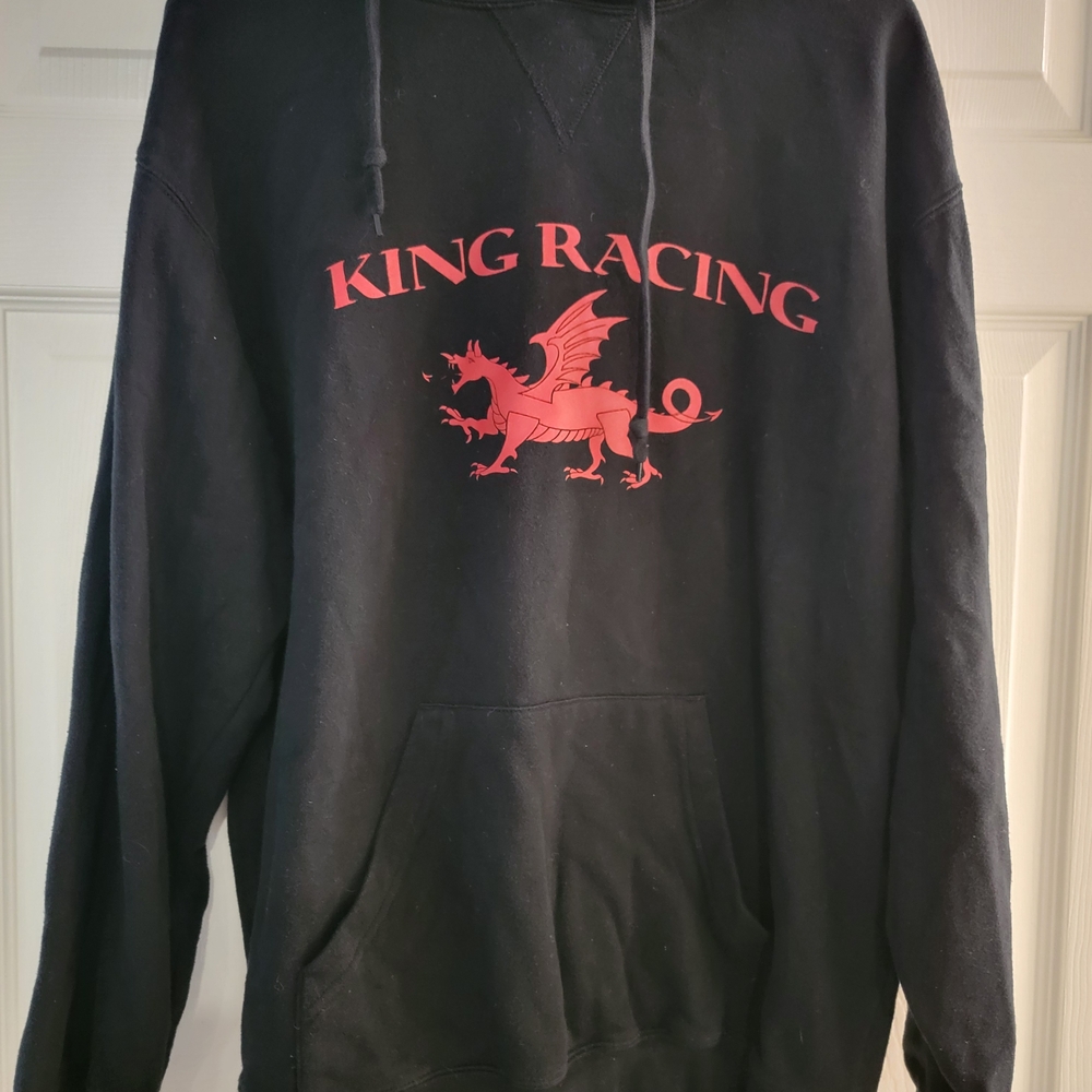 King Racing Black Hoodie. Mens Size Medium. Dragon Design